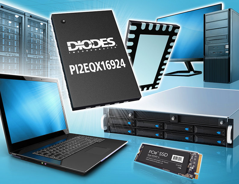 1.8V PCIe 4.0 ReDriver from Diodes Incorporated Extends PCB Trace Lengths While Minimizing Power Consumption